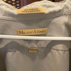 Milano Uomo Polyester Dress Shirt Size Large